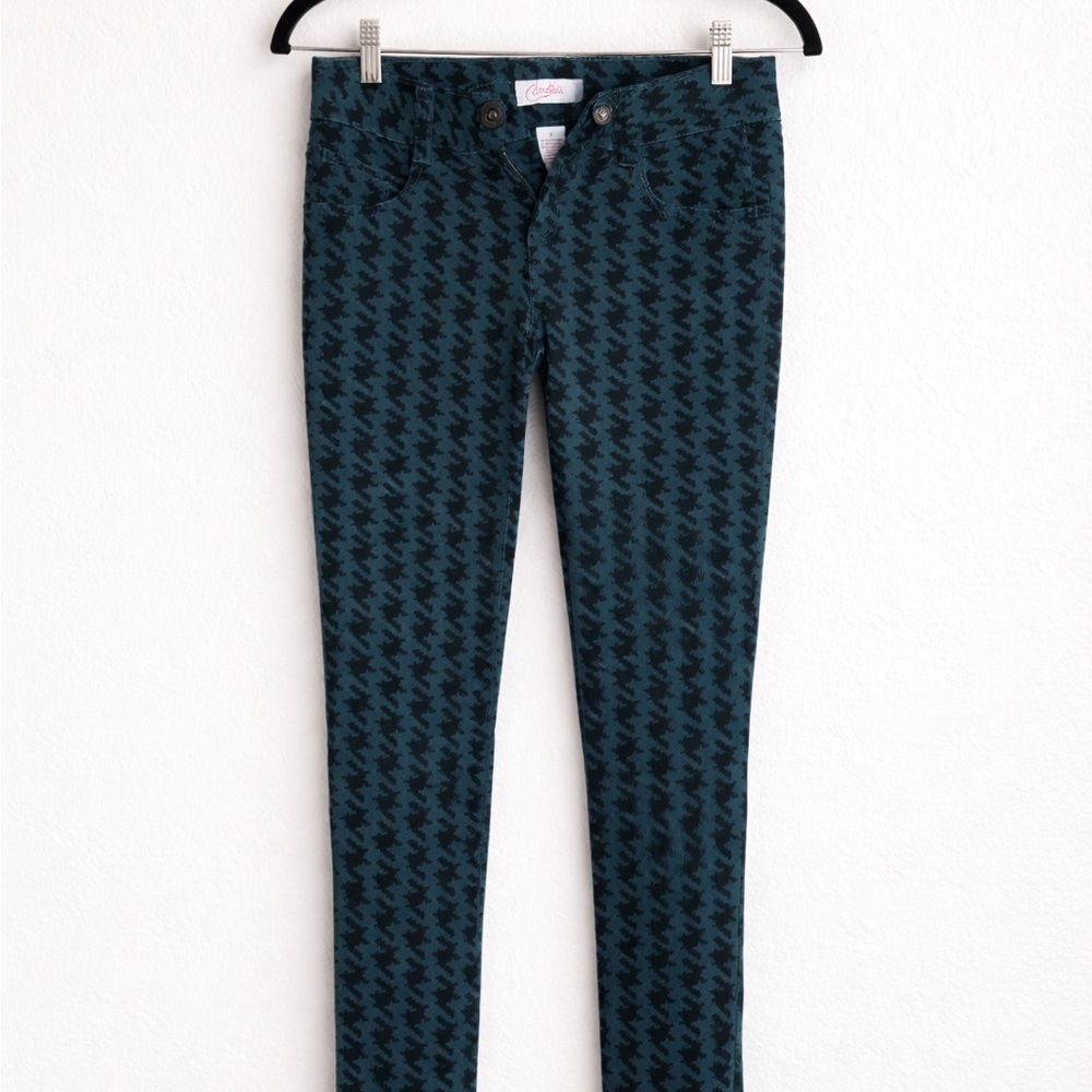 Candie's Black and Teal Houndstooth Pants